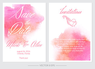 Set of vector Save the Date invitations