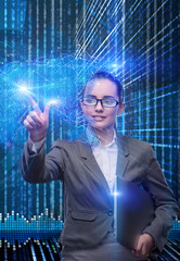 Data mining concept with businesswoman