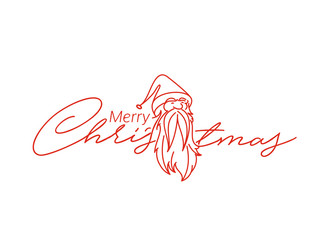 Face of  christmas character Santa Claus, Cartoon style Santa Claus. Merry Christmas Text Christmas and New Year - vector illustration