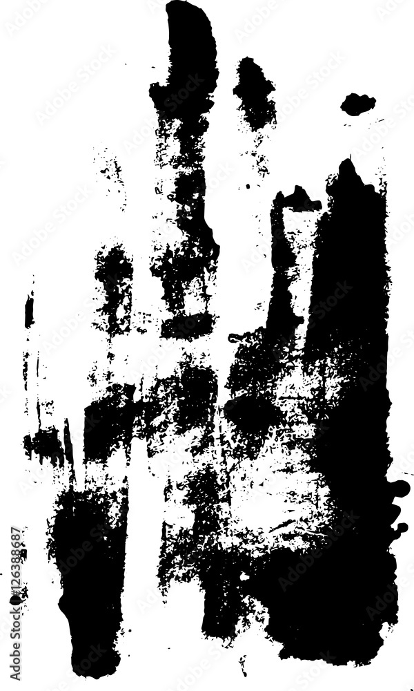 Poster vector black grunge ink texture. dynamic brush strokes. dust and scratches old effect. isolated vect