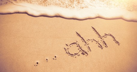 Ahh written on sand