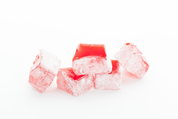 Tasty Turkish delight isolated on white