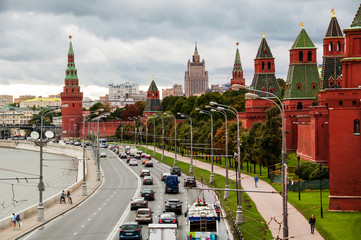 Obraz premium Aerial view of popular landmark - Kremlin, Moscow