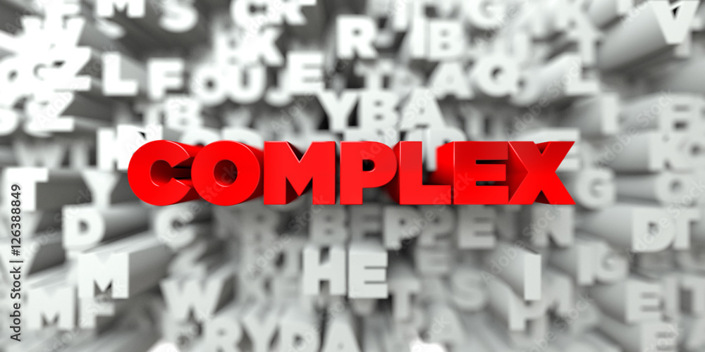 Fototapete complex - red text on typography background - 3d rendered royalty free stock image. this image can b