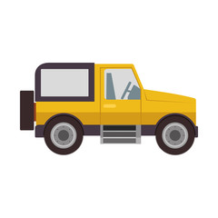 Fototapeta na wymiar silhouette with sport jeep yellow vector illustration