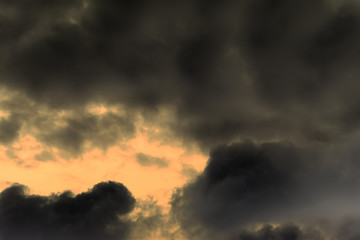 Fototapeta premium Sky yellow and storm