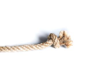 Rope with knot isolated over white background