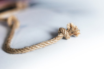 Rope with knot isolated over white background