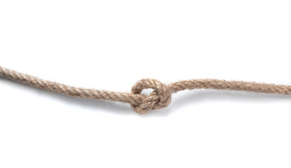Rope with knot isolated over white background