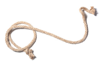 Rope with knot isolated over white background