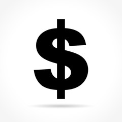 dollar icon on white background