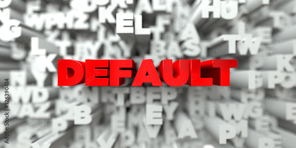 Fototapete default - red text on typography background - 3d rendered royalty free stock image. this image can b
