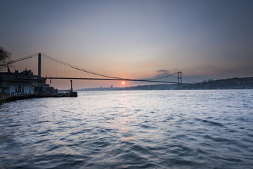 Fototapeta na wymiar Istanbul Bosphorus Bridge at sunset