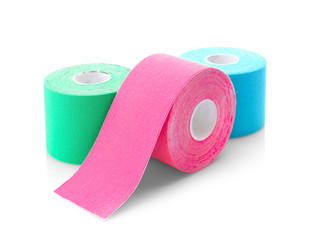 Medical bandage rolls isolated on white
