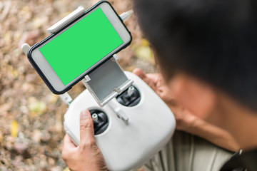 The remote control drone.key green choroma