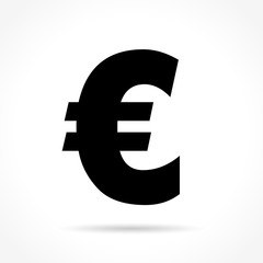 euro icon on white background