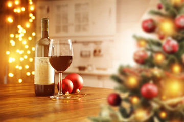 Naklejka na ściany i meble christmas wine 