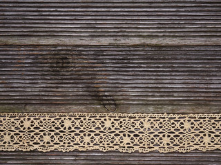 Holzgrund, Holz, Textilspitze, Textfreiraum
