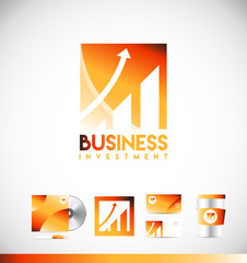 Business investment graph logo icon design