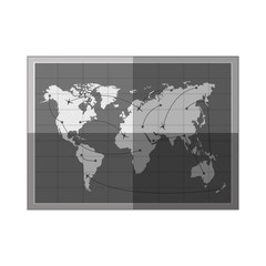 silhouette frame map of the world monochrome vector illustration
