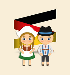 german oktoberfest cartoon icon vector illustration graphic design