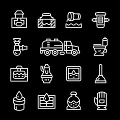 Set line icons of sewerage