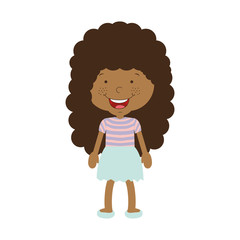 silhouette afro girl with skirt vector illustration