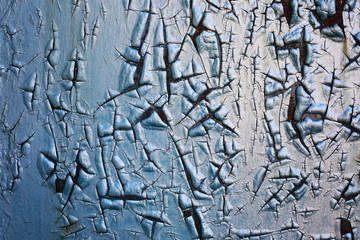 Old blue metal cracked plate