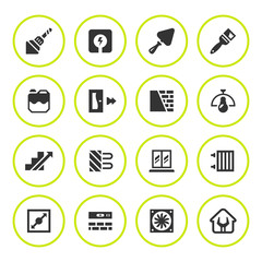 Set round icons of repair and building