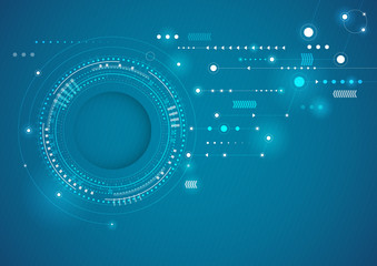 Abstract technology circles vector blue background vector illust