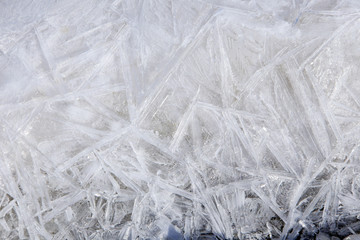 texture of ice in the sunshine