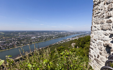 Panorama View from the Drachenburg, Rhein, Germany, Europe