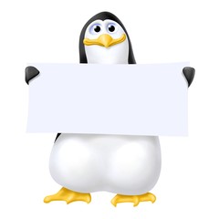 Naklejka premium pinguino cartello