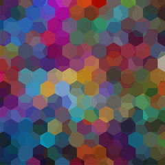 Fototapeta na wymiar Vector background with colorful hexagons. Can be used in cover design, book design, website background. Vector illustration. Pink, blue, green, brown, orange colors