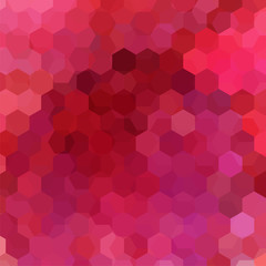 Fototapeta na wymiar Geometric pattern, vector background with hexagons in red and pink tones. Illustration pattern
