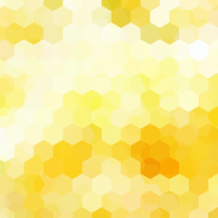 Vector background with yellow hexagons. Can be used in cover design, book design, website background. Vector illustration
