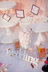 Wedding Candy bar with a plates