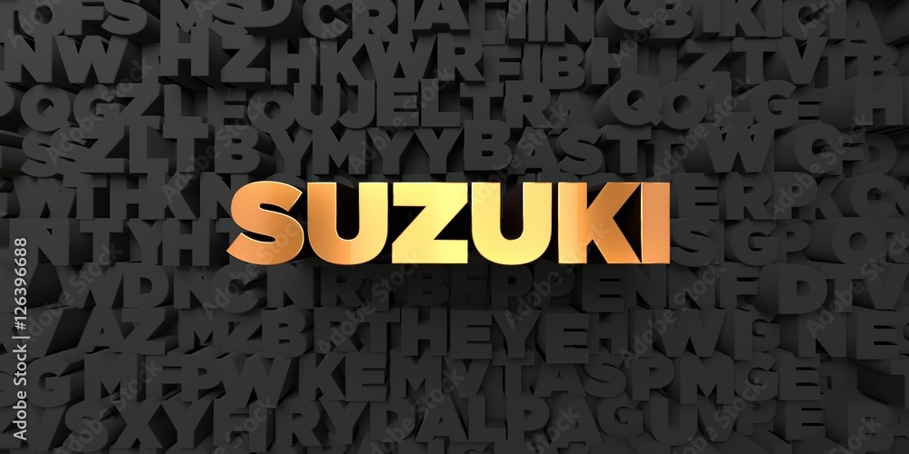 Fototapete suzuki - gold text on black background - 3d rendered royalty free stock picture. this image can be u