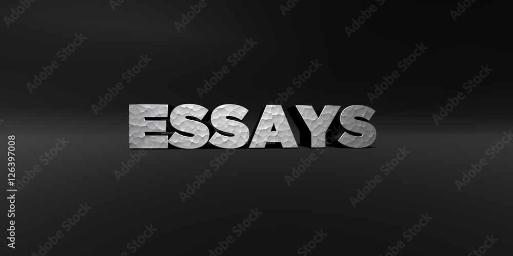 Fototapete essays - hammered metal finish text on black studio - 3d rendered royalty free stock photo. this ima