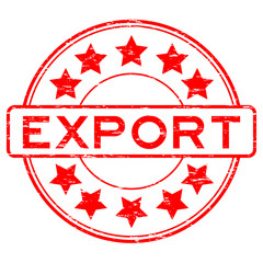 Grunge red export rubber stamp