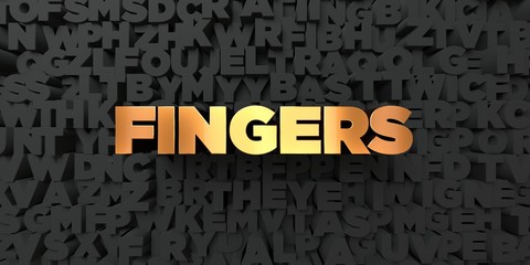 Fingers - Gold text on black background - 3D rendered royalty free stock picture. This image can be used for an online website banner ad or a print postcard.