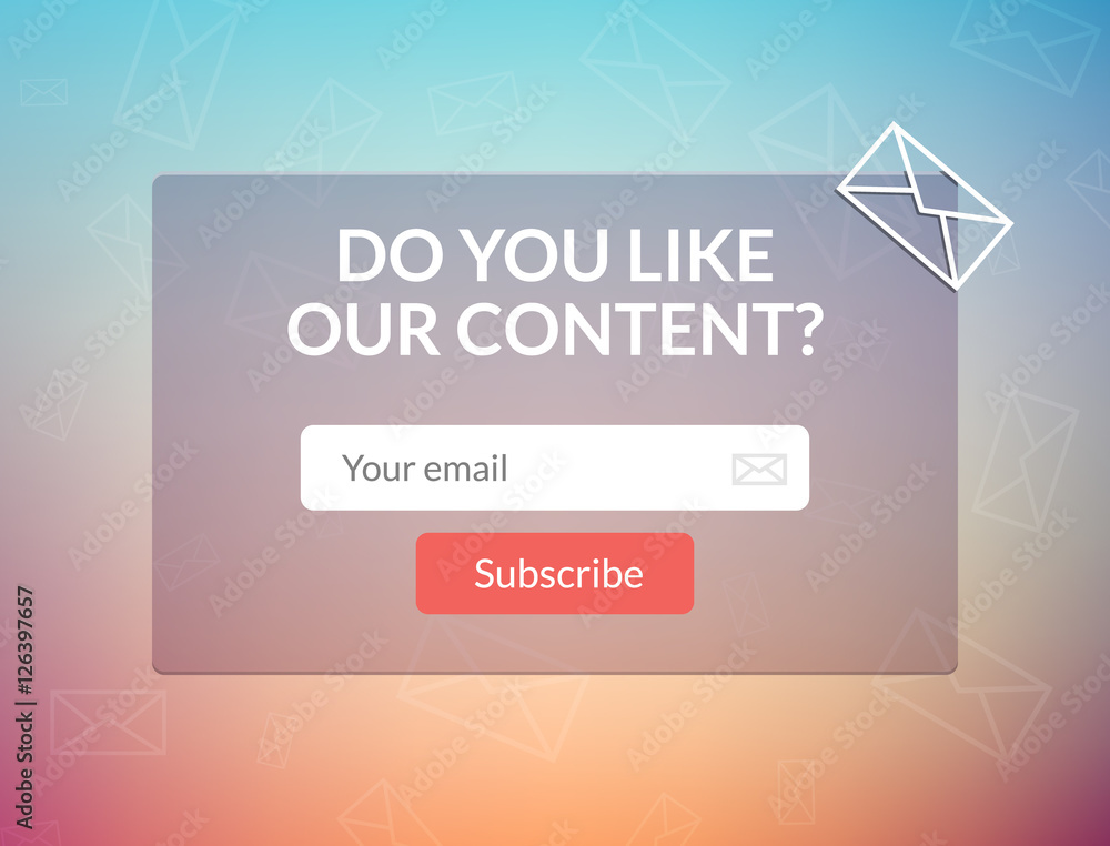 Poster vector template email subscribe. submit form for website email letter banner.