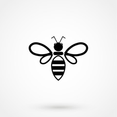 Bee icon isolated on white background