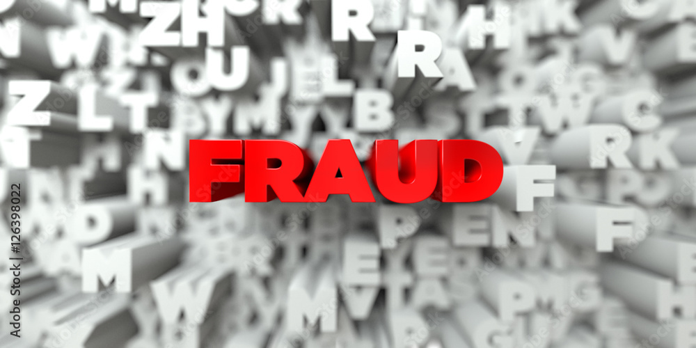 Fototapete fraud - red text on typography background - 3d rendered royalty free stock image. this image can be 