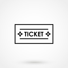 Ticket icon on white background. Vector illustration.