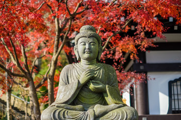 Buddha statue "Taishakuten" Lord of the Center, Commander of Four Heavenly Kings at Hasedera Temple - Japan