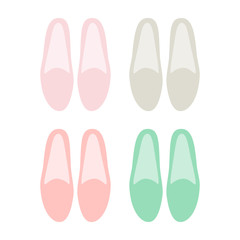 Woman flat shoes. Simple and minimalistic. Flat design style. Vector illustration.