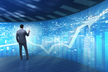 Man in stock trading business concept