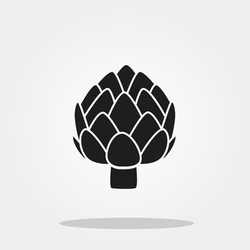 Artichoke icon in trendy flat style isolated on color background. Vegetables symbol for your design, logo, UI. Vector illustration, EPS10.