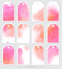 Set of vector watercolor shapes
